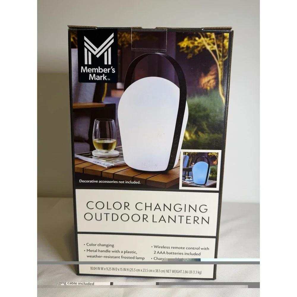 Member's Mark Color Changing Outdoor Lantern - Portable, Waterproof, Lightweight